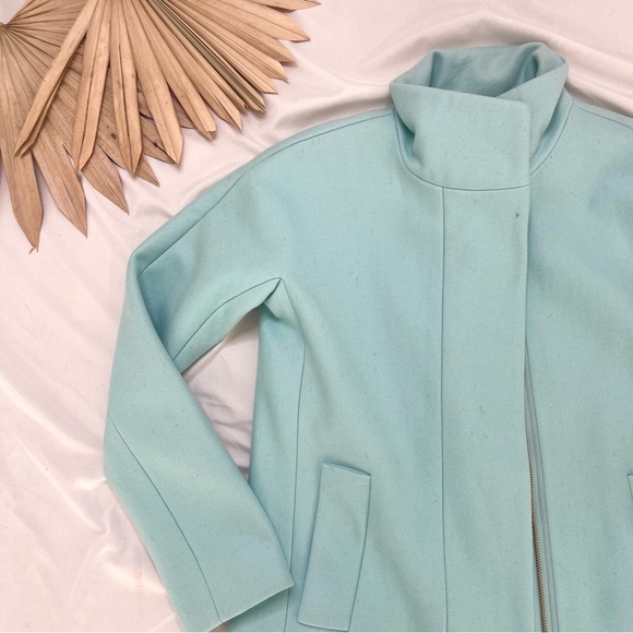 J. Crew Collection Tiffany Blue Mint Stadium Cloth Cocoon Wool Jacket Coat 8 - Picture 3 of 6